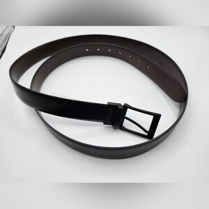 Perry Ellis Men's Black Leather Belt